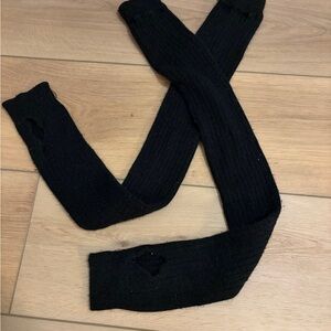 Long black ballet leg warmers with built in heel holes 🖤